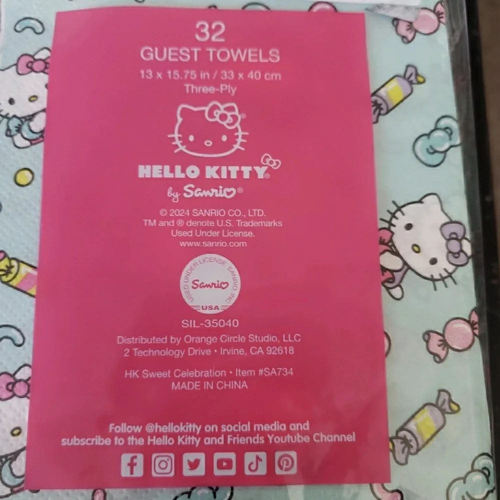 Hello Kitty Guest Towel Paper Napkins Sweet Celebration